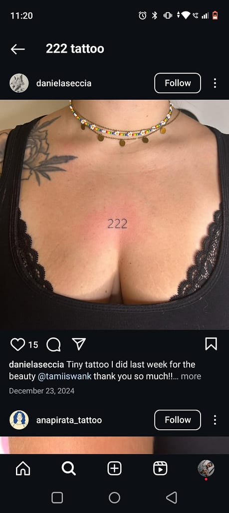 Minimalist Chest 222 Tattoo