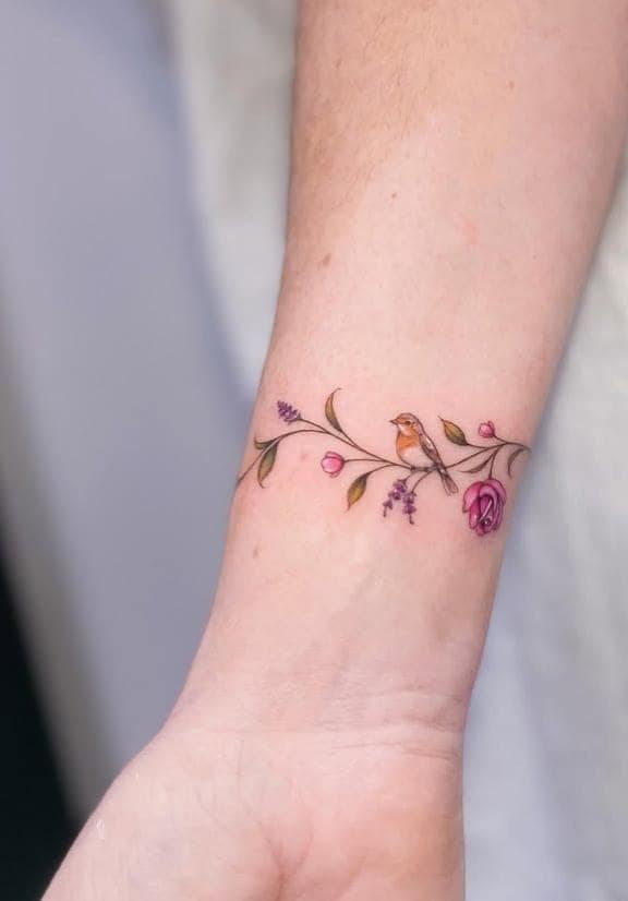 Colorful Bird Vine Wrist Bracelet