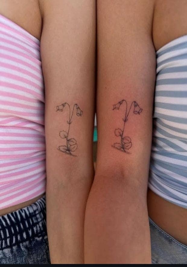 Cotton Flower Sister Tattoo Ideas