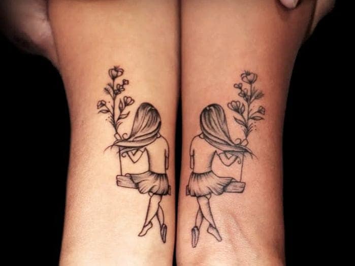 Mirror Image Sister Portrait Tattoos