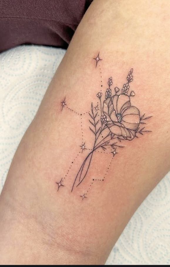 Celestial Wildflower Thigh Design 