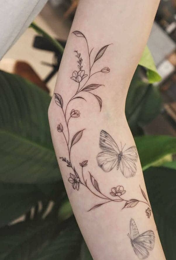 Wildflower Branch Forearm Design 