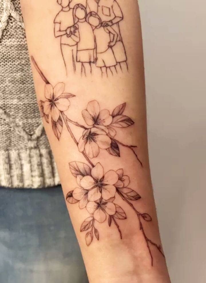 Cherry Blossom Branch Forearm Art 