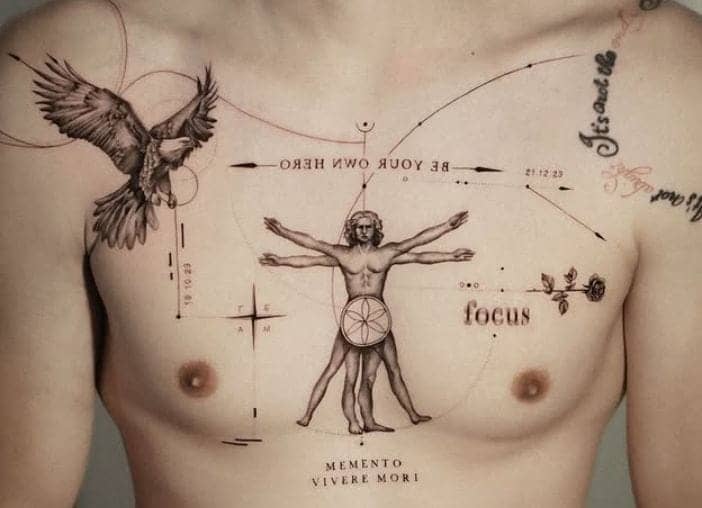 Vitruvian Man Tattoo