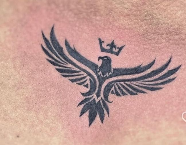Minimalist Royal Eagle Tattoo