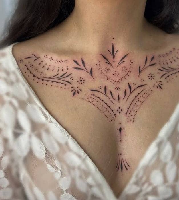 Elegant Dotwork Ornamental Tattoo